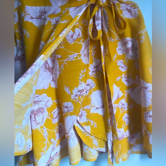 FREE PEOPLE French Quarter Yellow Floral Print Wrap Dress - Picture 11 of 13